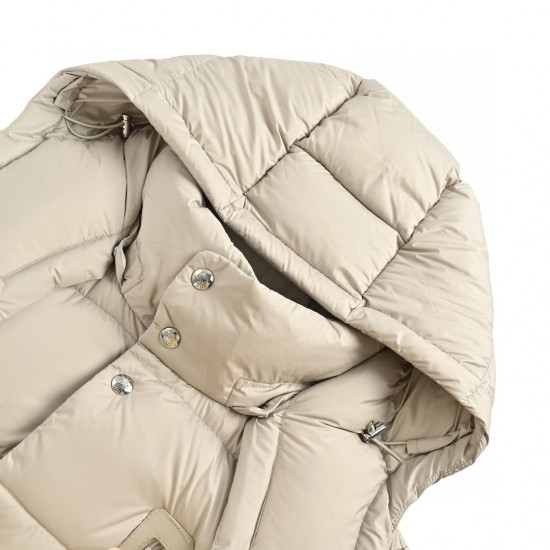 Moncler Bauges Detachable Lange ærmer Short Dunjakke Beige Frakke