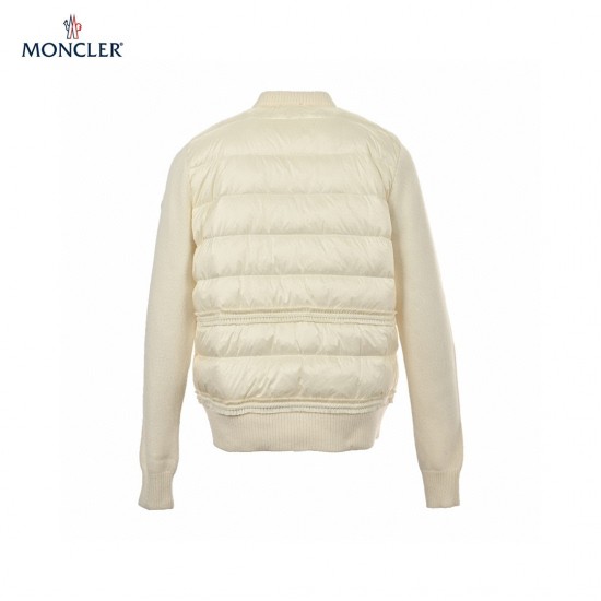 Moncler Blouson Hvid Lange ærmer Frakke