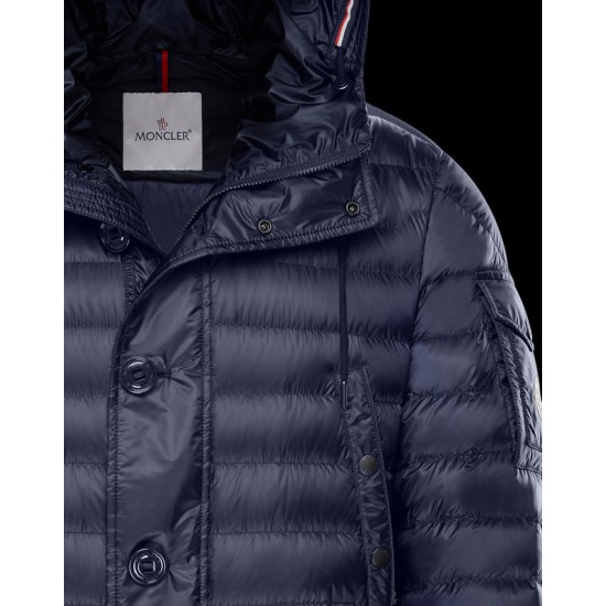 Moncler Benjamin Parka Matt Hætte Dunjakke Herrer Vinter Dunfrakke Dark Blå