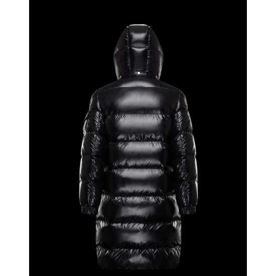 Moncler Bubble Hætte Dunjakke Herrer lang Dunfrakke Vinter overtøj Sort