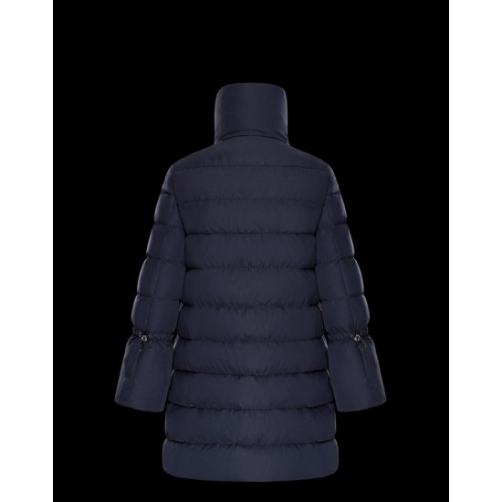 Moncler Dunjakke Lobelia Bell-Sleeve Dunfrakker Dame lang Dunfrakke Vinter overtøj Blå