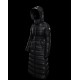 Moncler Dunjakke Dame lang Dunfrakke Vintertøj With Fur Collar Hat Hudson Sort