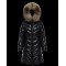 Moncler Dunjakke Dame lang Quilted Dunfrakke Vintertøj With Fur Collar Hat Fulmarus Sort 