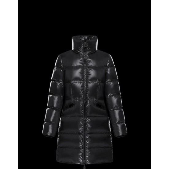 Moncler Down Puffer Jacket Dame lang Dunfrakke Outwear Sort