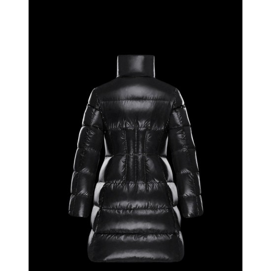 Moncler Down Puffer Jacket Dame lang Dunfrakke Outwear Sort