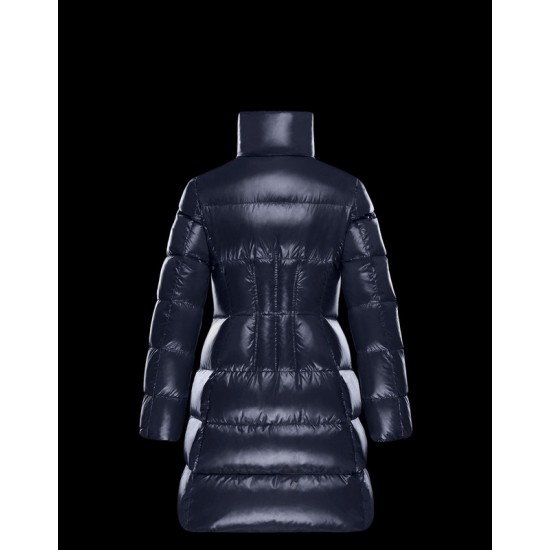 Moncler Down Puffer Jacket Dame lang Dunfrakke Outwear Blå