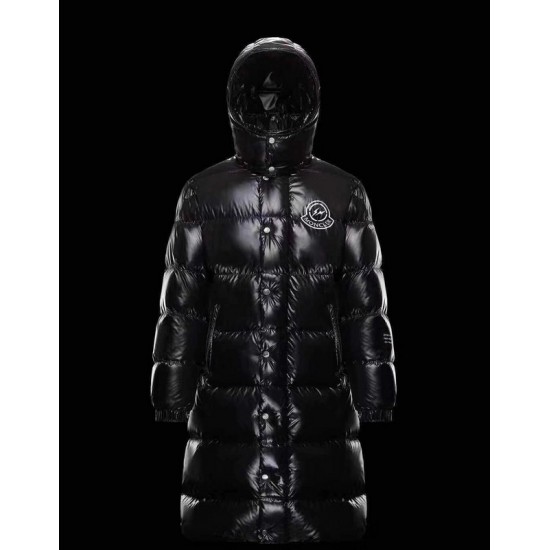 Moncler FragHerret Hætte Down Puffer Jacket Herrer lang Down Parka Coat Vinter overtøj Sort