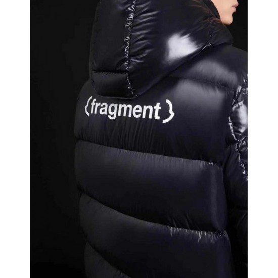 Moncler FragHerret Hætte Down Puffer Jacket Herrer lang Down Parka Coat Vinter overtøj Sort