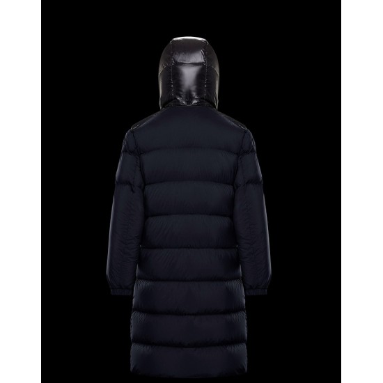 Moncler Hætte Down Puffer Jacket Herrer lang Down Parka Vinter Coat Dark Blå