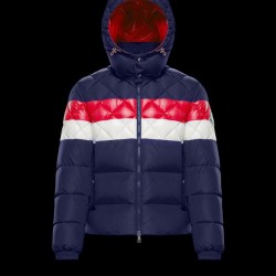 Moncler Hætte Vinter Key Jacket Herrer Dunfrakke Outwear Blå Rød 