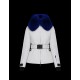 Moncler Dunjakke Dame Dunfrakke Vintertøj With Fur Collar Hat Grennoble hvid