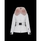 Moncler Dunjakke Dame Dunfrakke Vintertøj With Lyserød Fur Collar Hat Grennoble hvid