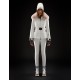 Moncler Dunjakke Dame Dunfrakke Vintertøj With Lyserød Fur Collar Hat Grennoble hvid