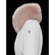 Moncler Dunjakke Dame Dunfrakke Vintertøj With Lyserød Fur Collar Hat Grennoble hvid