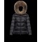 Moncler Hætte Dunjakke Dame Kort Dunfrakke Vintertøj With Fur Collar ARMOISE Sort 