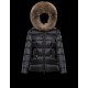 Moncler Hætte Dunjakke Dame Kort Dunfrakke Vintertøj With Fur Collar ARMOISE Sort