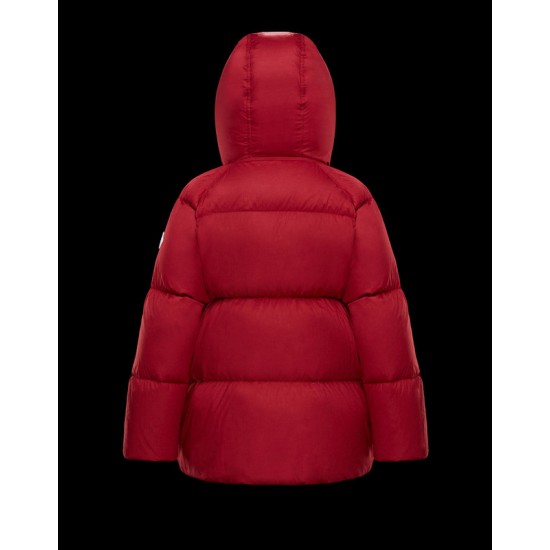 Moncler Hætte Down Puffer Jacket Dame Kort Dunfrakke Vintertøj Rød